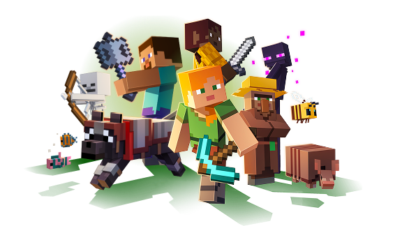 Minecraft heroes and mobs